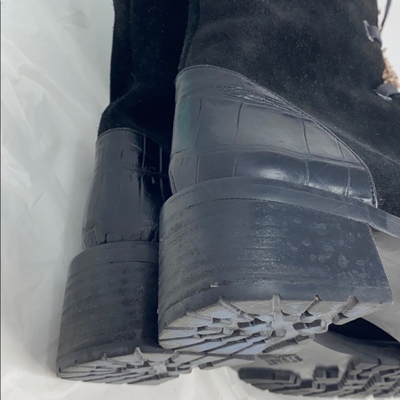 Stuart Weizman Sz 6B Black Suede Shearling Boots - Picture 10 of 14